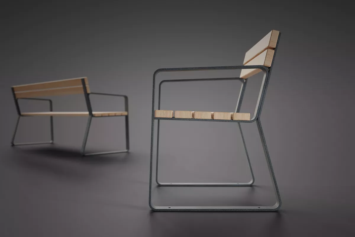 Panache Straatmeubilair Mobilier Urbain zitbank tafel banc table Henry©