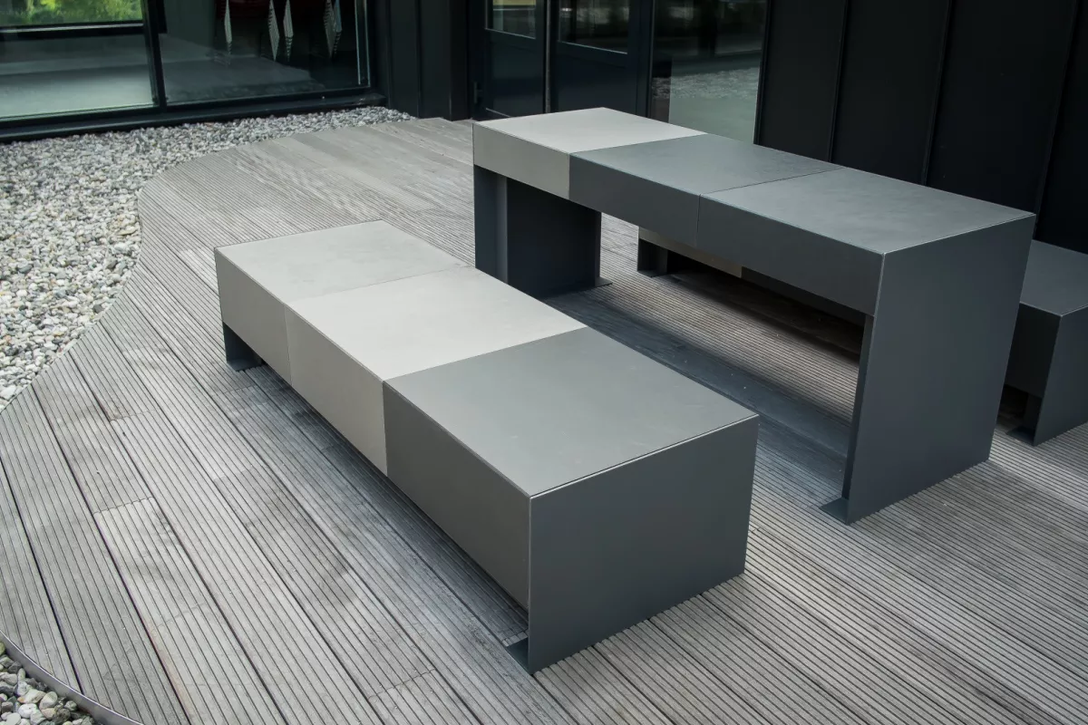 Panache Straatmeubilair Mobilier Urbain zitbank tafel banc table Passeparout Concrete©