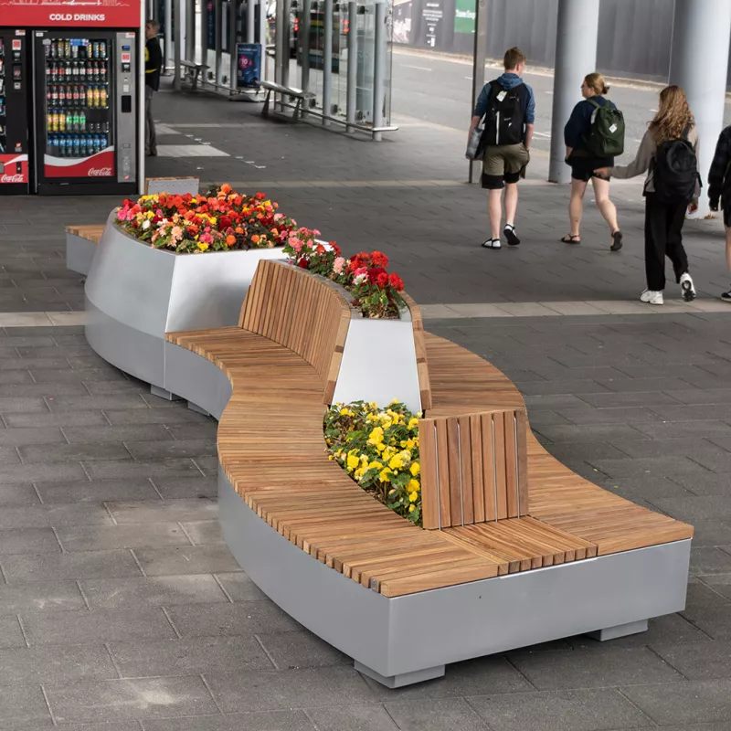 Panache Straatmeubilair Mobilier Urbain Mobile Garden Curved Public Outdoor Creations
